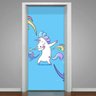 Adesivo para Porta Unicórnio Dançando- 93X210Cm - 1