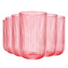 Jogo com 6 Copos de Vidro Canelado Rosa 460ml - 1