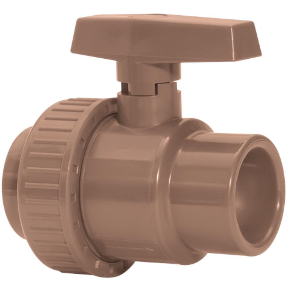 Registro De Esfera Soldável Cola Para Água Fria PVC Marrom Conexão De 1 1/4" Polegadas 40 mm - 1