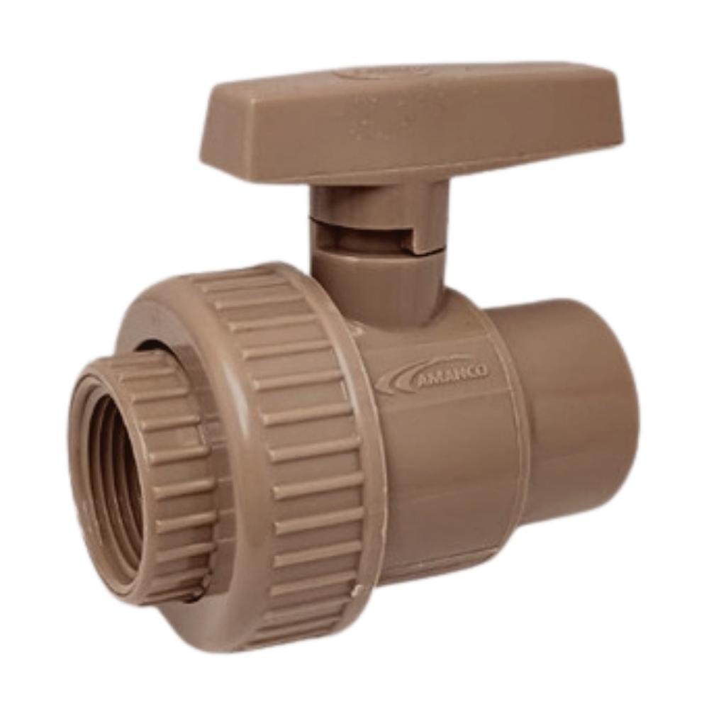 Registro De Esfera Soldável Cola Para Água Fria PVC Marrom Conexão De 1 1/4" Polegadas 40 mm - 2