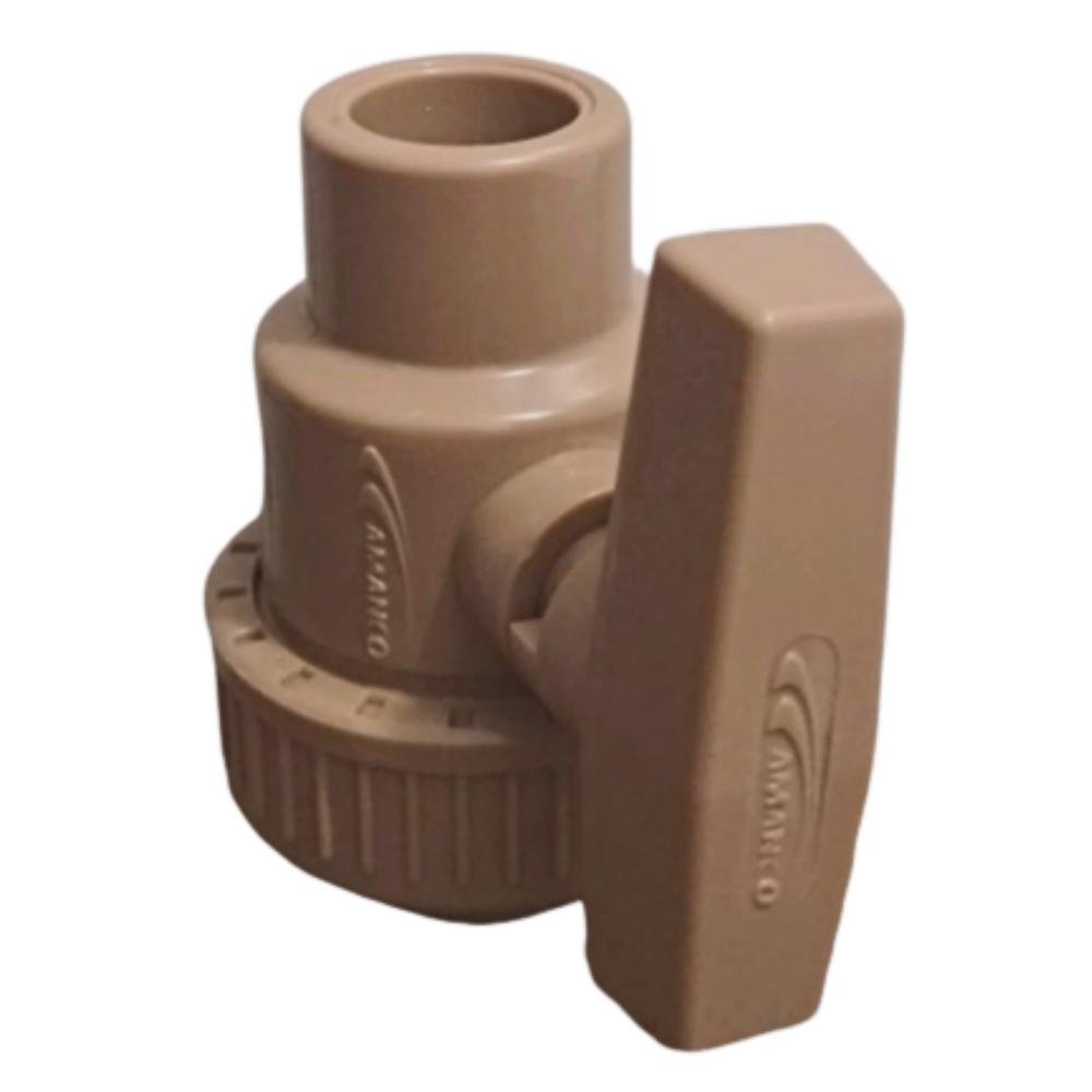 Registro De Esfera Soldável Cola Para Água Fria PVC Marrom Conexão De 1 1/4" Polegadas 40 mm - 3