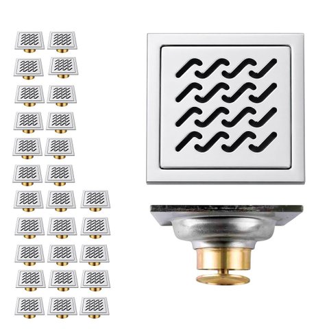 Ralo Inox 10x10 Banheiro Kit 27 Uni Anti Odor Anti Retorno Seguro Anti Inseto Higienico Quintal Cozi