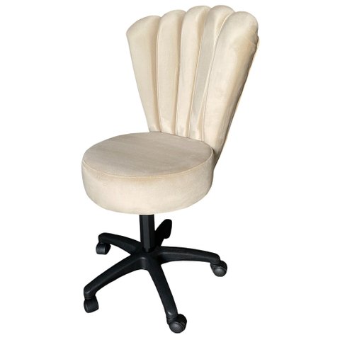 Cadeira Mocho Pétala Veludo Pérola - In9 Decor