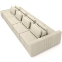 Ver imagem 6 de Sofá Ilha com Puff para Sala Living 505cm Amber M03 Linho Cru - Lyam Decor