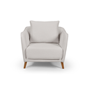 Ver imagem 2 de Poltrona Hórus Tecido Composê Linho Cru e Marrom Terracota