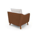 Ver imagem 3 de Poltrona Hórus Tecido Composê Linho Cru e Marrom Terracota