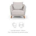 Ver imagem 4 de Poltrona Hórus Tecido Composê Linho Cru e Marrom Terracota