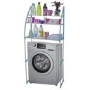 Ver imagem 4 de Rack Portatil Organizador 3 Prateleiras Lavanderia Banheiro Utilidades Maquina Lavar Casa Azul