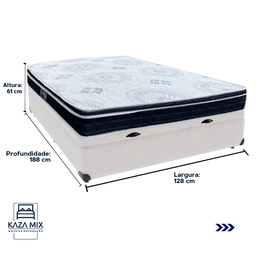 Cama Box Baú e Colchão Orthosono D33 com Pillow Top Viúvo Anjos: Branco - 3
