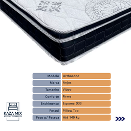 Cama Box Baú e Colchão Orthosono D33 com Pillow Top Viúvo Anjos: Branco - 2