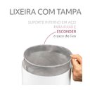 Ver imagem 2 de Lixeira Quadrada 6,5 Litros Ref.530 - Preto/cromado