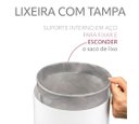 Ver imagem 2 de Lixeira Quadrada 6,5 Litros Ref.530 - Preto/cromado