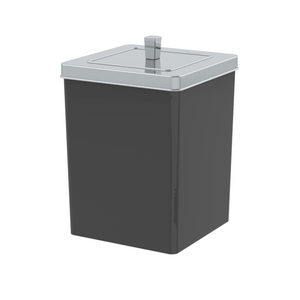 Lixeira Quadrada 6,5 Litros Ref.530 - Preto/cromado