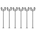 Ver imagem 1 de Kit 6 Postes Duplos para Jardim Praça Colonial Preto 1,61m Dital Grega Lente Fosca