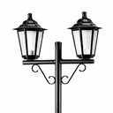 Ver imagem 5 de Kit 6 Postes Duplos para Jardim Praça Colonial Preto 1,61m Dital Grega Lente Fosca