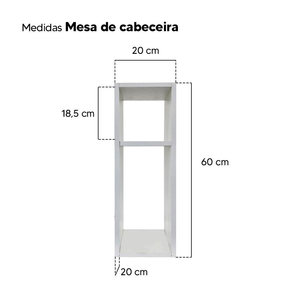 Conjunto Mesa De Cabeceira Pequena 20x20x60cm Branco Quarto Sala - 5