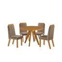 Ver imagem 2 de Conjunto Sala de Jantar Mesa Liz Tampo Amadeirado 4 Cadeiras Riviera Castanho Cinamomo/Capuccino