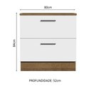 Ver imagem 3 de Balcão Armário de Cozinha 80 cm 2 Gavetas Rustic/Branco Agata Madesa