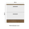 Balcão Armário de Cozinha 80 cm 2 Gavetas Rustic/Branco Agata Madesa - 3