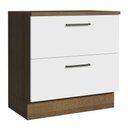 Ver imagem 1 de Balcão Armário de Cozinha 80 cm 2 Gavetas Rustic/Branco Agata Madesa