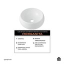 Ver imagem 2 de Cuba de Apoio Redonda sem Válvula para Banheiro Louça Cerâmica 41cm Morganita Pingoo.casa -