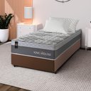 Ver imagem 1 de Conjunto Cama Box c/ Molas Ensacadas Sheffield Cinza Solteiro 88x188x65