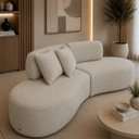 Ver imagem 1 de Sofá Luxo Sala Salão 200cm Virginia 2 Lugares Bouclê Bege