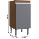 Ver imagem 3 de Armário de Cozinha Athena 1 Porta Freijo/cinza - Irm Móveis