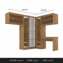 Ver imagem 2 de Guarda Roupa Modulado com Escrivaninha Luzia Bor/gr - Móveis Arapongas Boreal/grafite