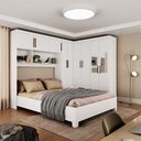 Ver imagem 1 de Guarda Roupa Casal Modulado 5 Portas com Cama Hercules 4 Portas 4 Gavetas Branco