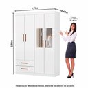 Ver imagem 7 de Guarda Roupa Casal Modulado 5 Portas com Cama Hercules 4 Portas 4 Gavetas Branco