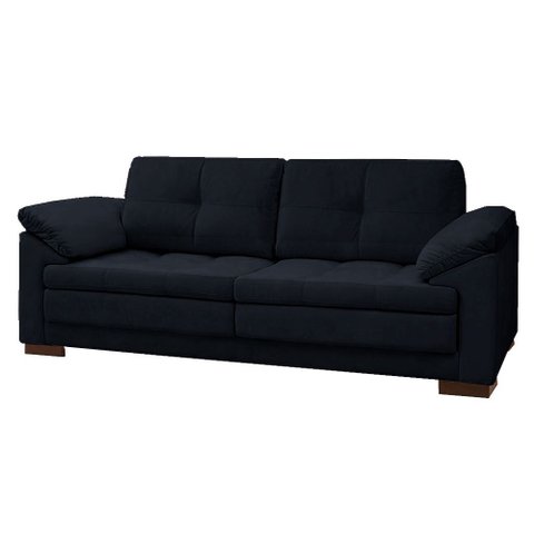 Sofá Decorativo Sala de Estar Marselha Fixo 2 Lugares 175cm Couro Azul Marinho - Mozzelar