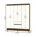 Ver imagem 4 de Guarda-roupa Casal San Diego 6 Portas 2 Gavetas Imbuia/champanhe - Pnr Móveis