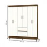 Guarda-roupa Casal San Diego 6 Portas 2 Gavetas Imbuia/champanhe - Pnr Móveis - 4
