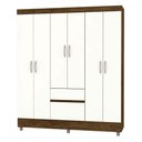 Ver imagem 2 de Guarda-roupa Casal San Diego 6 Portas 2 Gavetas Imbuia/champanhe - Pnr Móveis