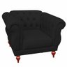 Poltrona Sofá Chesterfield Botões Original Capitone Preto - 1