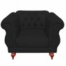 Poltrona Sofá Chesterfield Botões Original Capitone Preto - 3
