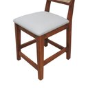 Ver mais imagens de Kit 2 Banqueta Baixa/Cadeiras Gabi Encosto Telinha Natural Assento Estofado - Amêndoa Corano Bruma