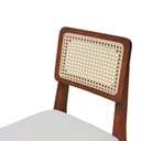 Ver imagem 7 de Kit 2 Banqueta Baixa/Cadeiras Gabi Encosto Telinha Natural Assento Estofado - Amêndoa Corano Bruma