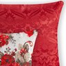 Kit 4 Capas De Almofada Decorativas Jacquard e Algodão Manchester - Vermelho Floral - 3