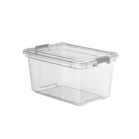 Kit 3 Caixas Plásticas Organizadoras 50l, 35l, 27l Transparente