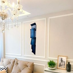 Decoração Escultura de Parede em Metal Casa Exclusivo no Brasil Home Decor Azul Estonado - 2