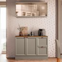 Ver imagem 1 de Cozinha Modulada 2 Peças Aéreo e Balcão de 120cm com Tampo Olivia Poliman