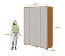 Ver imagem 2 de Guarda-Roupa Loop 4 Portas e 3 Gavetas - Lopas Amêndoa Clean/Off White