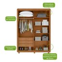 Ver imagem 4 de Guarda-Roupa Loop 4 Portas e 3 Gavetas - Lopas Amêndoa Clean/Off White