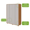 Ver imagem 5 de Guarda-Roupa Loop 4 Portas e 3 Gavetas - Lopas Amêndoa Clean/Off White