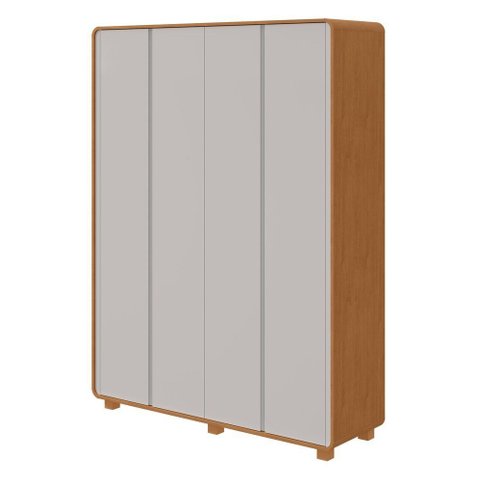 Guarda-Roupa Loop 4 Portas e 3 Gavetas - Lopas Amêndoa Clean/Off White