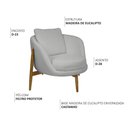 Ver imagem 3 de Poltrona Decorativa Austin Bouclé Cinza Claro - Nexta Casa