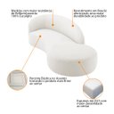 Ver imagem 4 de Divã Recamier Orgânico França 140cm Lado Direito Bouclé