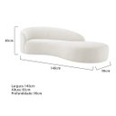 Ver imagem 3 de Divã Recamier Orgânico França 140cm Lado Direito Bouclé